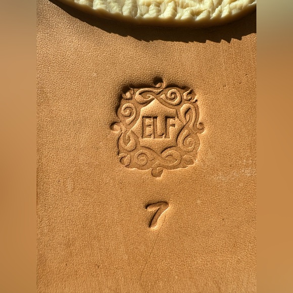 ELF Scalloped Tan Leather Flats. Double Ankle Strap. - Picture 14 of 16